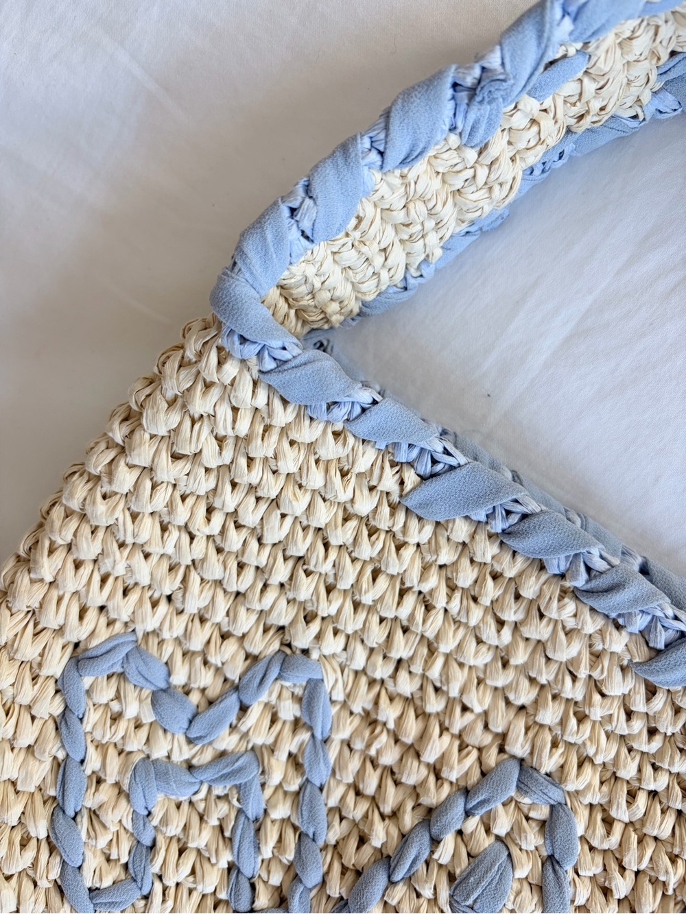 Marni // Raffia and Blue Nassa Small Hobo Bag - Picture 11 of 11